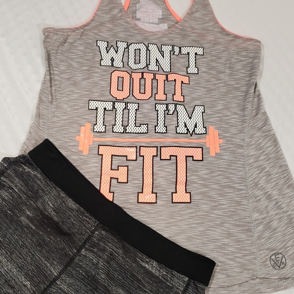 Adidas Spandex Shorts and EVCR Graphic Tank